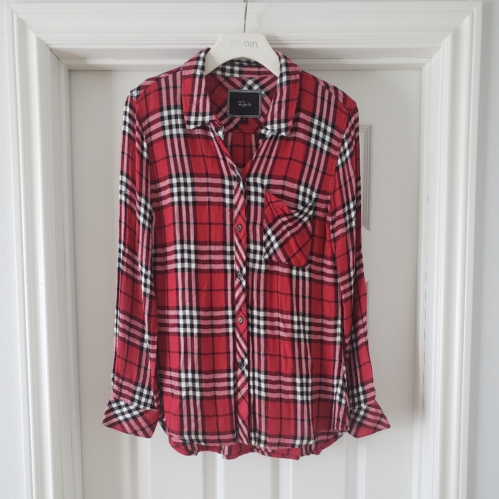 Rails Red Plaid Top